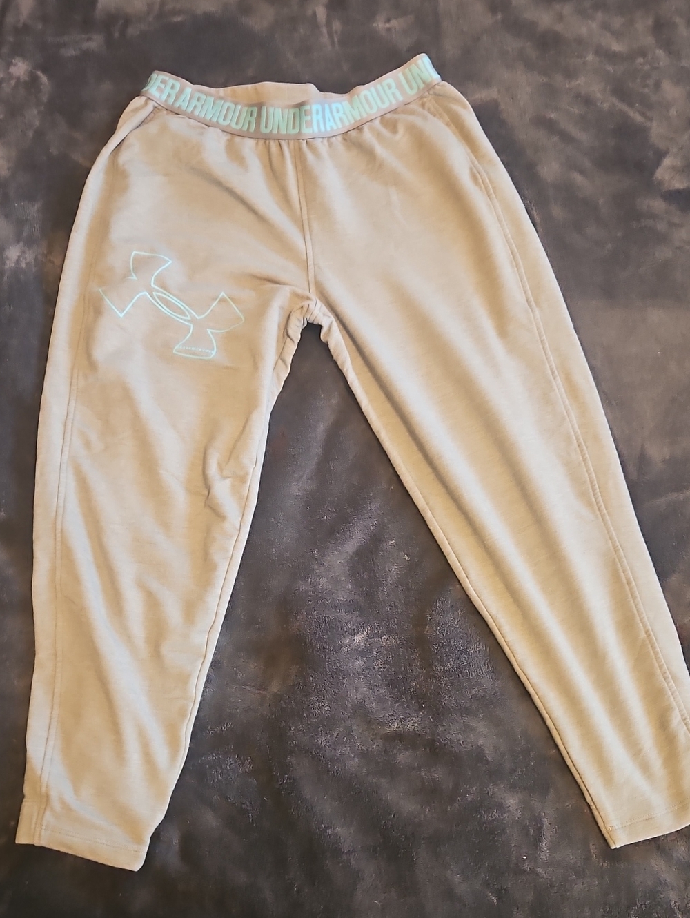 Under Armour Women Light Gray Joggers with Contrast Logo Waistband